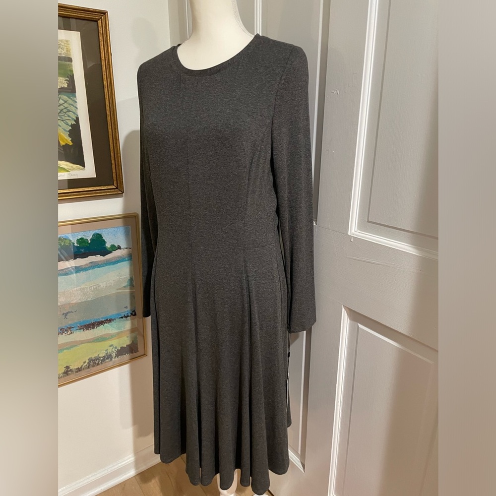 Tommy Hilfiger Fit & Flare Dress, sz 12 NWT Grey
